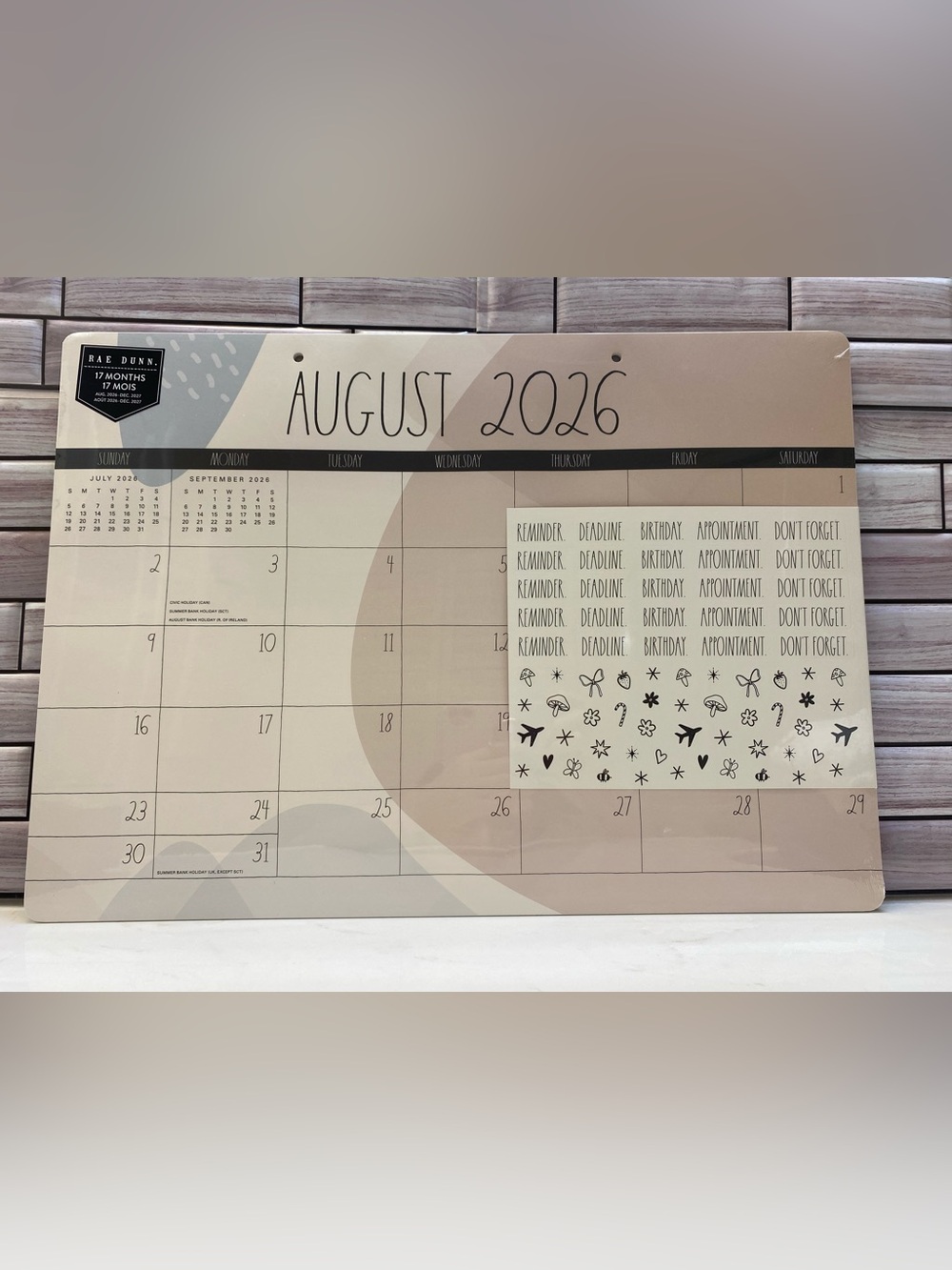 Rae Dunn ❤️2027 17-Month Desk Blotter Calendar/Planner New